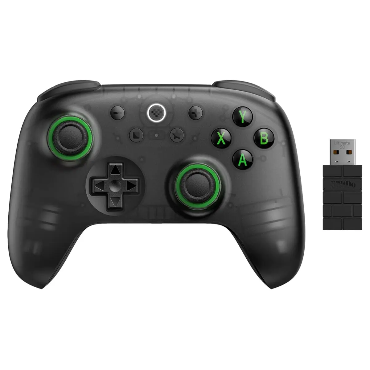 8BitDo Ultimate 2C Wireless Controller for Windows PC and Android, 1000Hz Polling Rate, Hall Effect Joysticks and Triggers, Remappable L4 and R4 Bumpers, Transparent Black