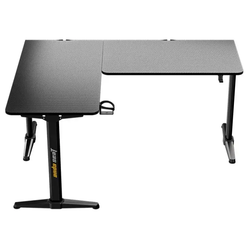 AndaSeat Wind Seeker L-Shaped Gaming Desk, 160x120cm, 75cm Height, 18mm Carbon Fiber Top, 150kg Max Weight, Black
